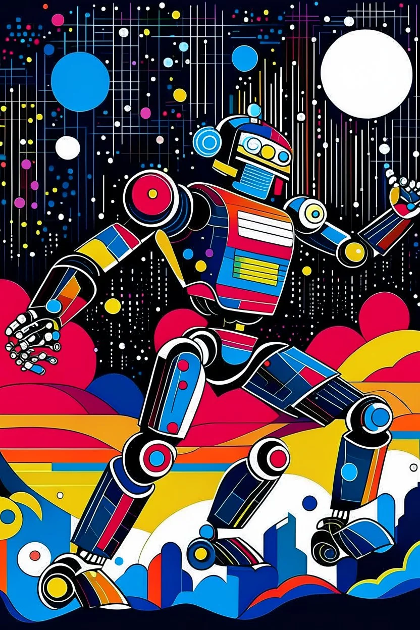 abstract robot dancer electronica music STYLE OF Hiroshi Nagai