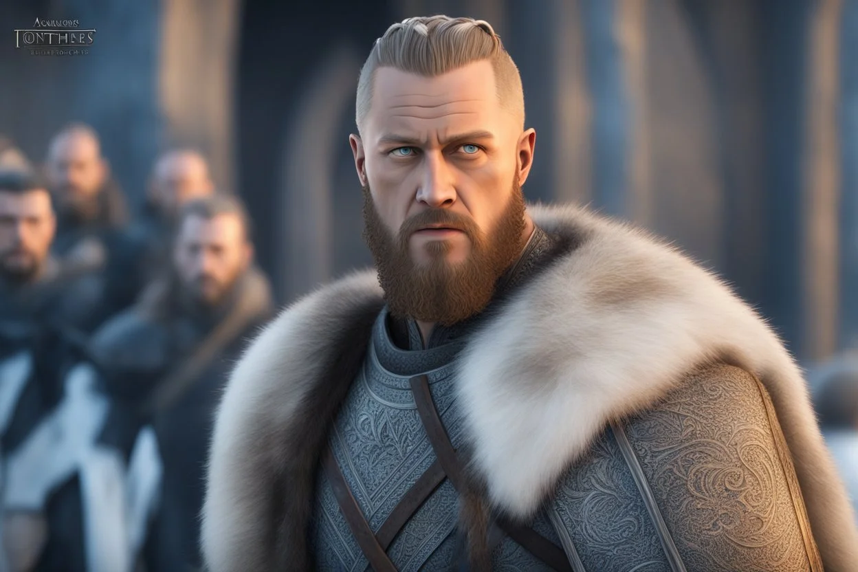 Ragnar Lothbrok in 8k Afukuro cartoon artstyle , game of thrones them, white costum, winter, close picture, highly detailed, high details, detailed portrait, masterpiece,ultra detailed, ultra quality