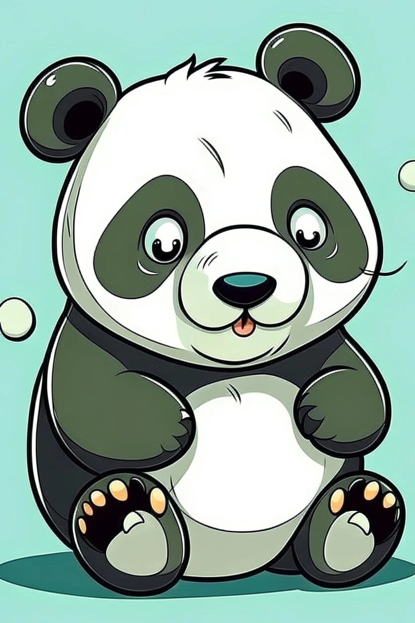 Panda bear, cartoon style.