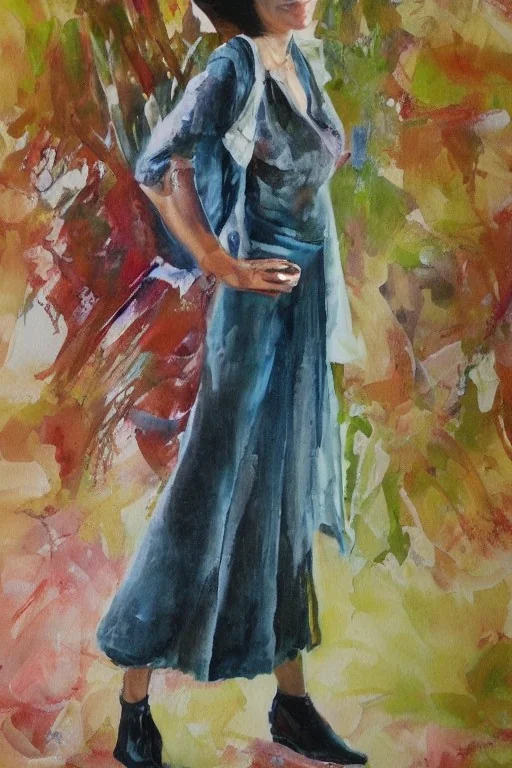 Full body portrait, painting, medium shot lady style of Vashti Harrison