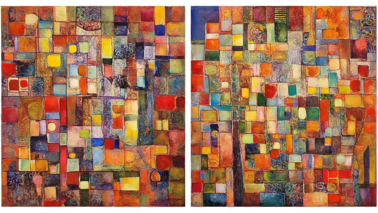 Generates an image based on the theme and pictorial style of Paul Klee