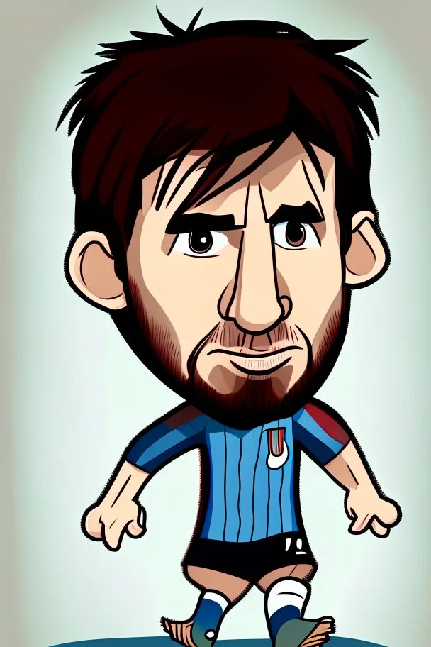 Lionel Messi Footballer cartoon 2d