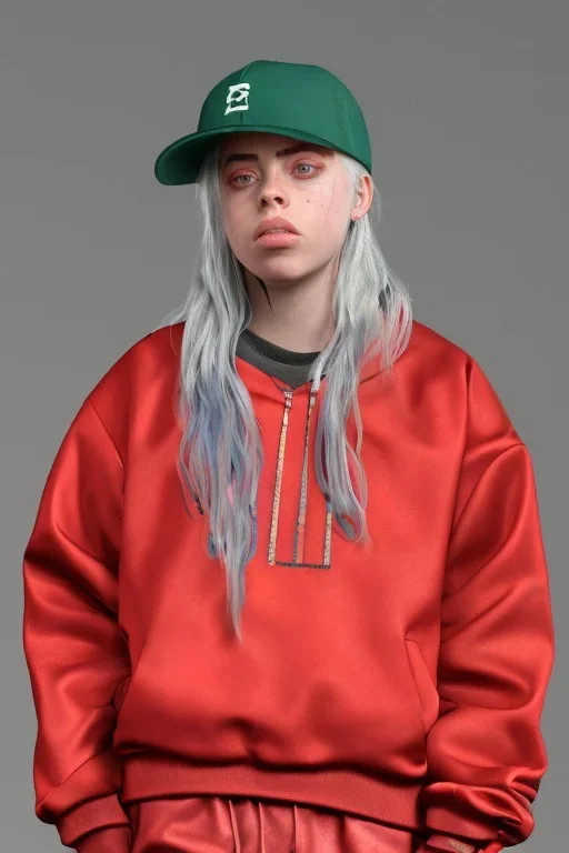 Billie Eilish, in shorts, photorealistic, 8k