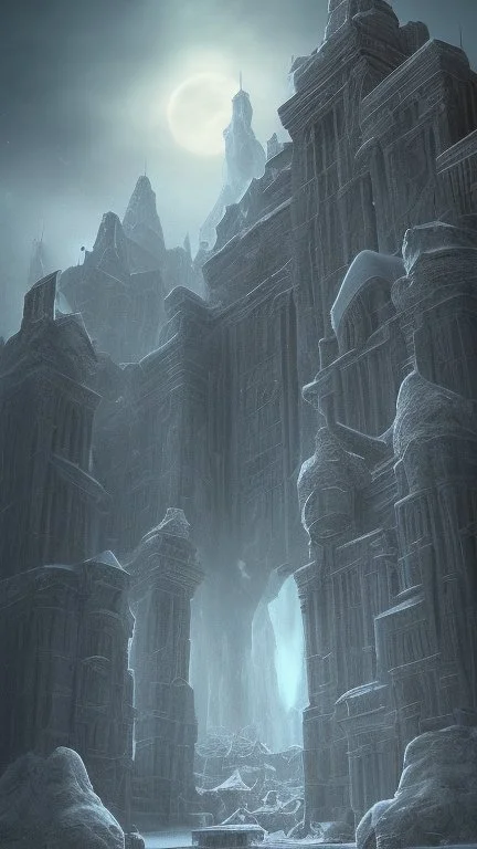 Une cite antique bloquée dans un glacier éternelle. La nécropole semble figée dans le temps. Les habitants l'ont depuis longtemps désertés a cause des créatures qui y rôdent.