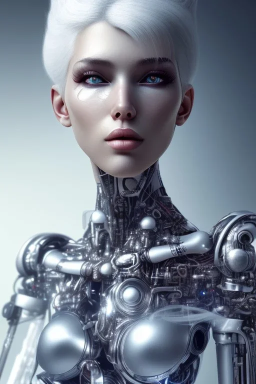 cyborg, white hair, sexy, perfekt, real, dream