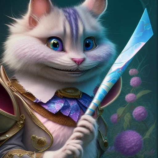 "Cheshire Cat" leading figure of Alice in the wonderland, detailed eyes, elegant,sarcastic smile, by artgerm,Chie Yoshii,Brian Kesinger,Gediminas Pranckevičius,Kilian Eng,reg Rutkowski,Disney