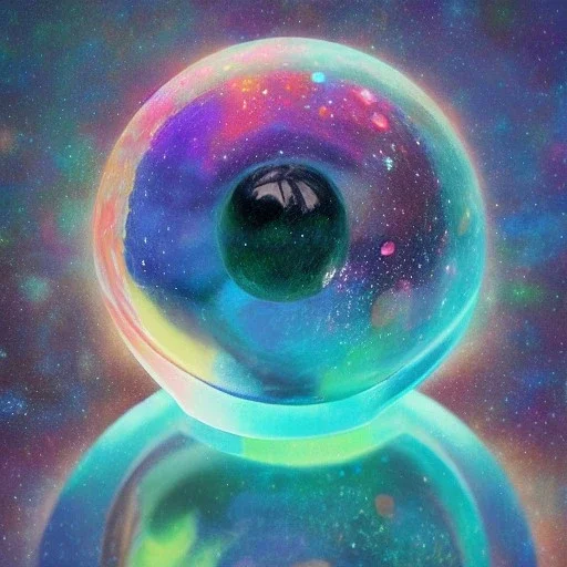 melted crayon drawing of universe inside a crystal ball, 8k resolution, high-quality, fine-detail, muted colors,intricate, digital art, detailed matte, volumetric lighting, illustration, octane render, Kristina Nelson,Brenna Miller, Jane Davenport, Jeffrey Robert