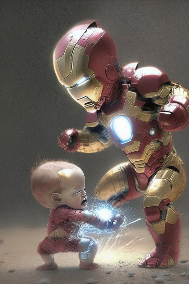 Baby iron man fight Zeno