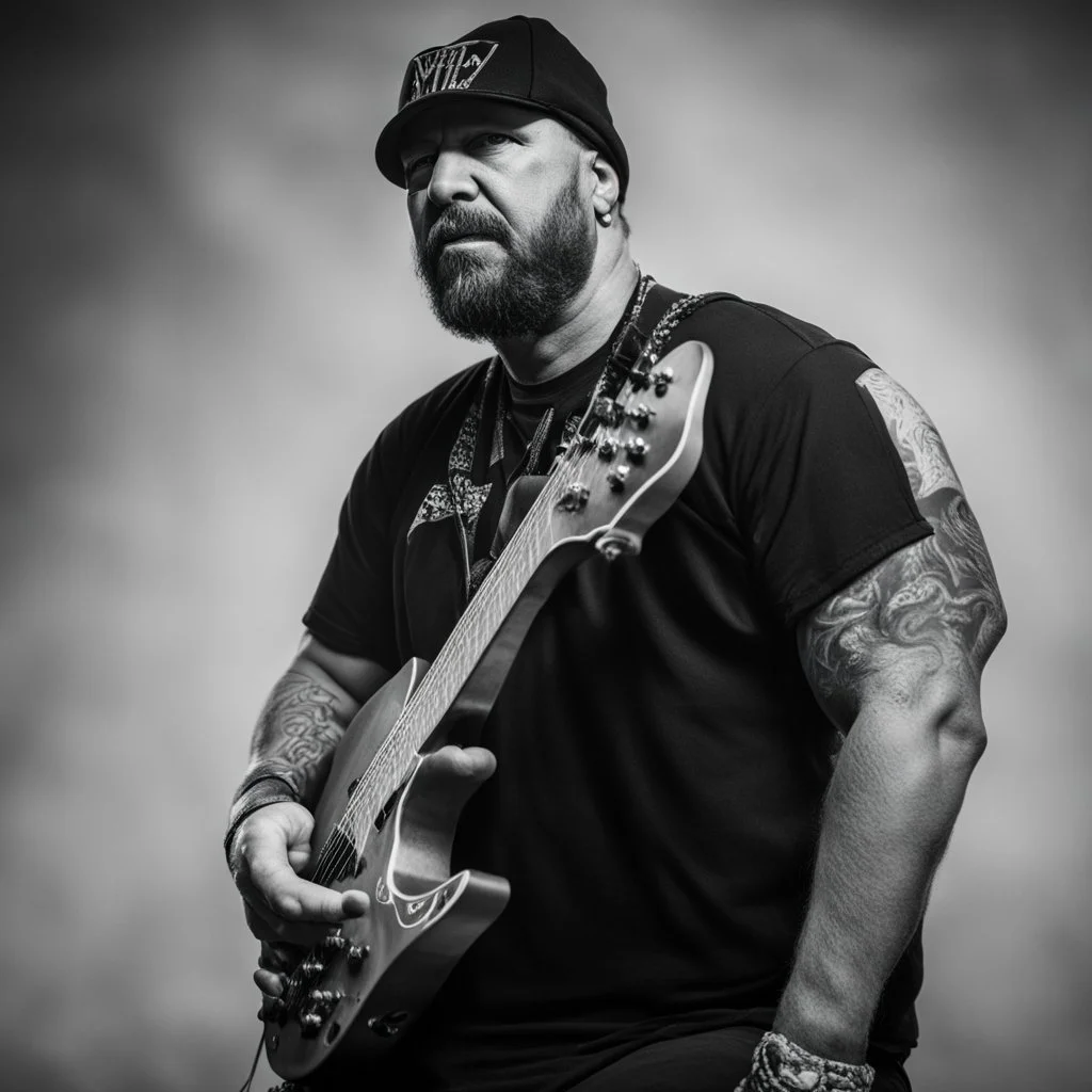 Portrait of Mike Muir of band suicidal_tendencies, dramatic