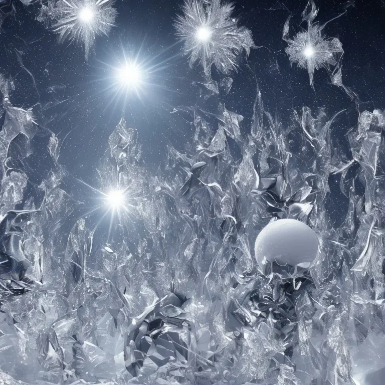 celestial, ice crystals, snow, icicles, reflections