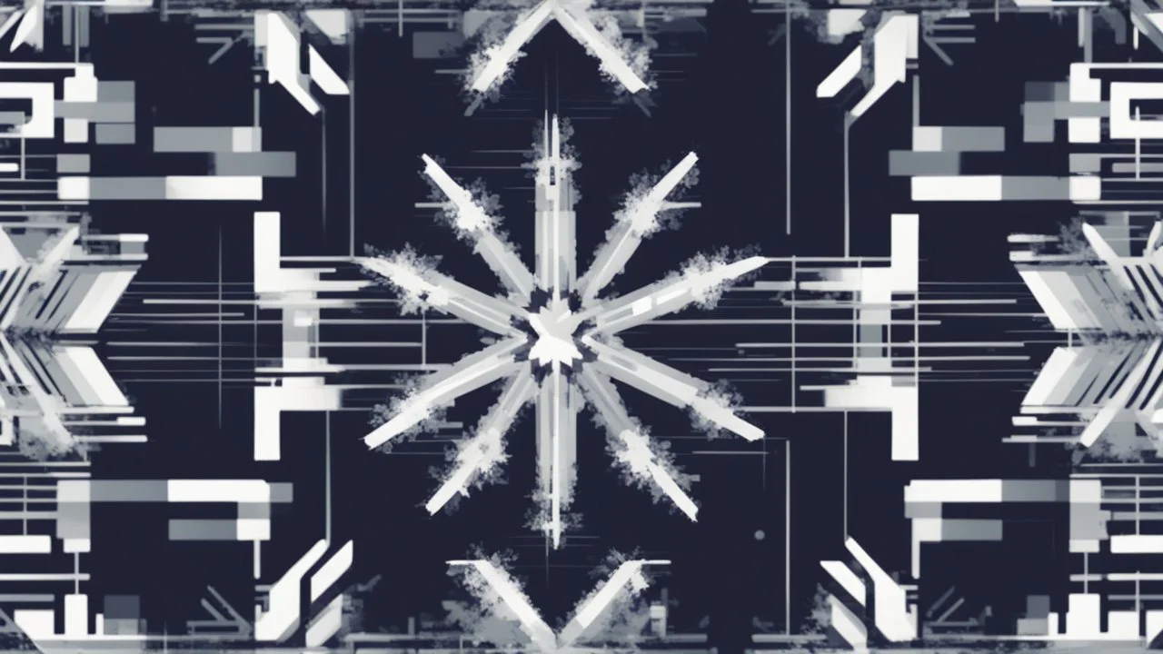 digital glitch pattern snowflake geometric abstraction