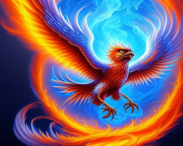 a phoenix made of water, phoenix bird made of water, realistic, intricately detailed