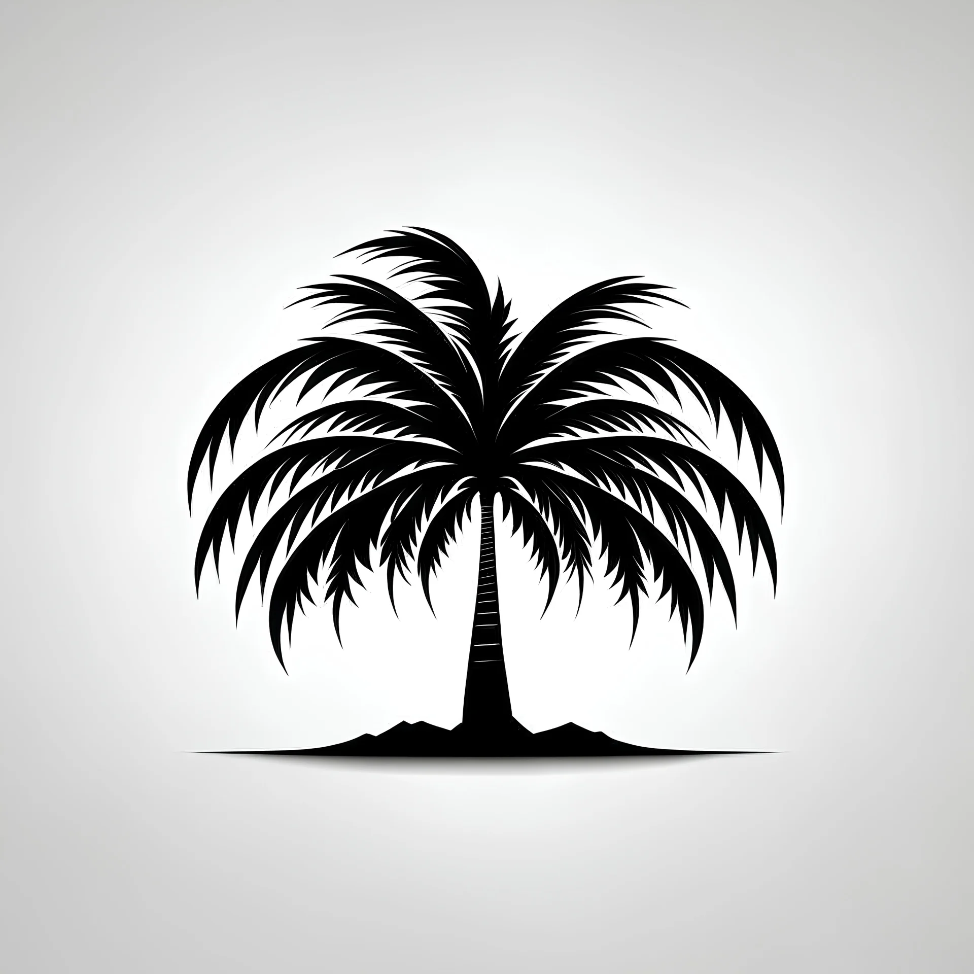 create a summer palm tree logo with black