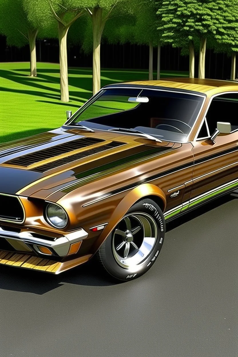 mustang 1976 construite en bois d'allumette