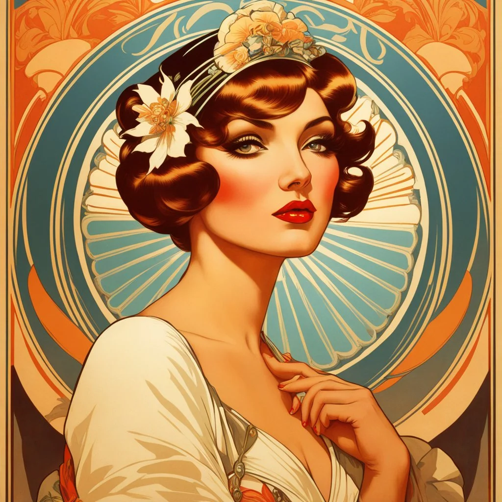 [art by Alphonse Mucha] Pinup Art-deco Recruiting Propaganda