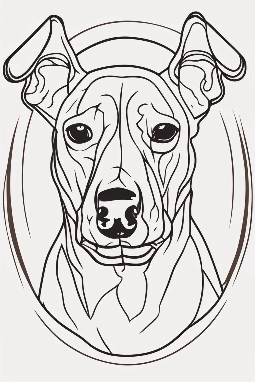 irish bull terrier logo, thick lines, vector