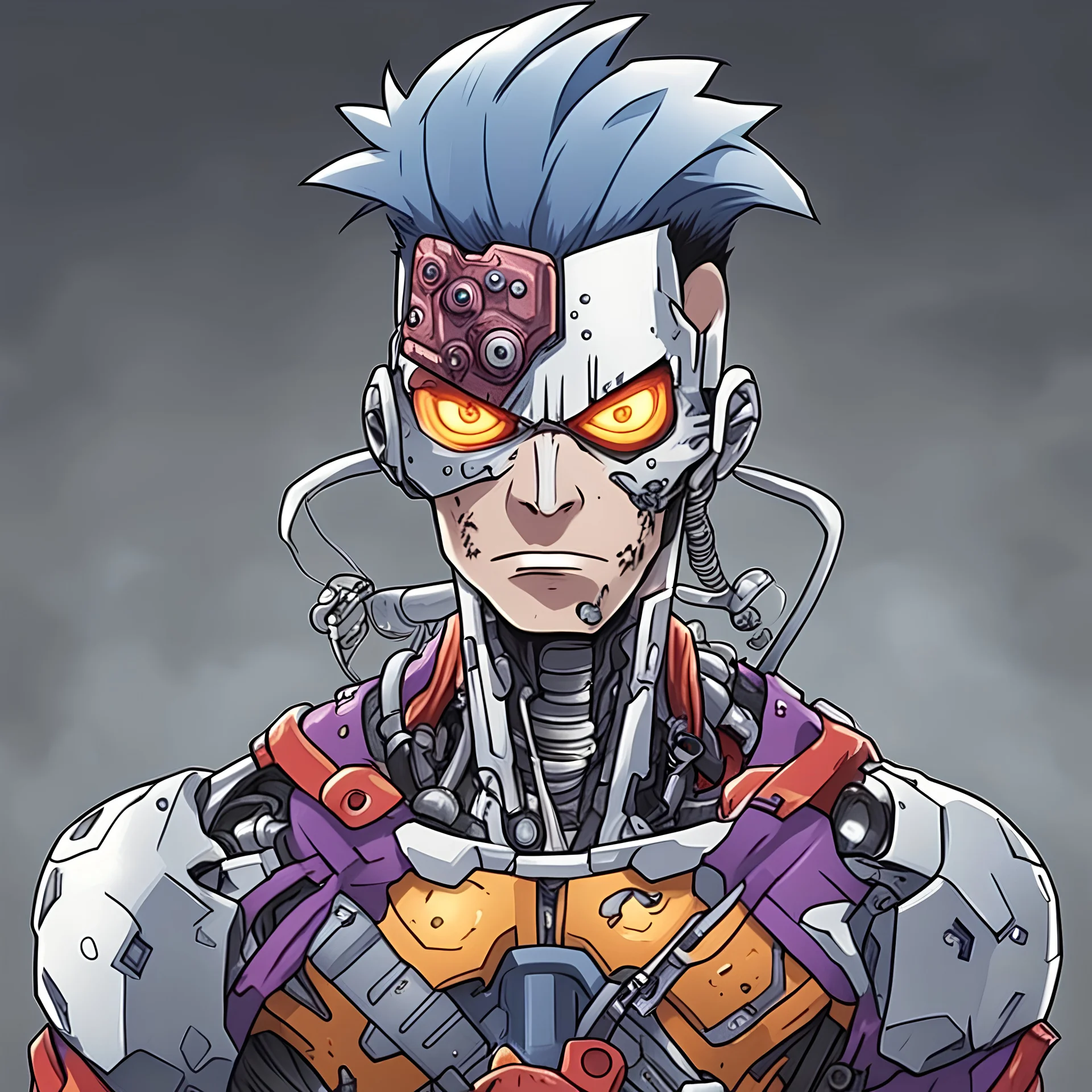 cyborg from teen titans in one piece anime style