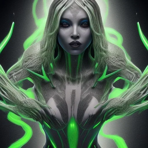 This spider woman is a formidable creature, with the body of a human woman and the head and legs of a spider. Her skin is covered in shimmering black scales, and her eyes glow a bright, otherworldly green. She is fast and agile, able to climb walls and ceilings with ease. She has venomous fangs and sharp claws, and she can spin webs of magical energy to ensnare her enemies. She is intelligent and cunning, and she is feared by all who encounter her in the realm of fantasy. She is often summoned b