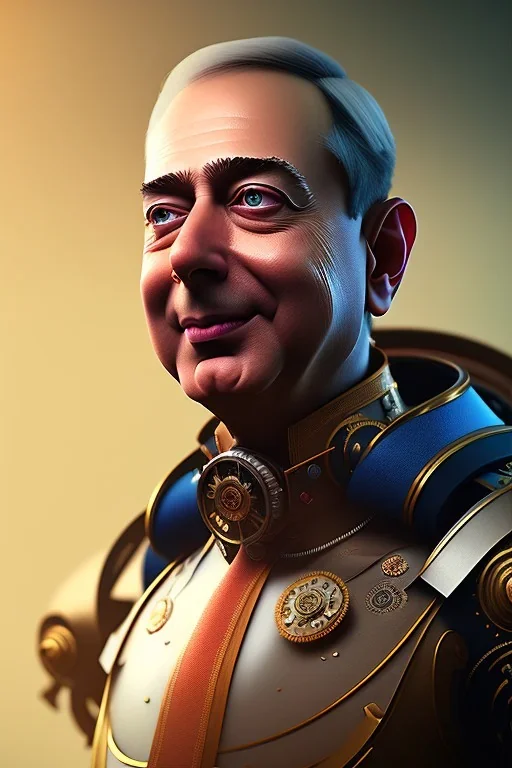 portrait of mukesh ambani, jeff bezos, steampunk, unreal 5, octane render, cinema4d, dynamic lighting, soft lighting, 4k, redshift render, highly detailed, hyper realistic