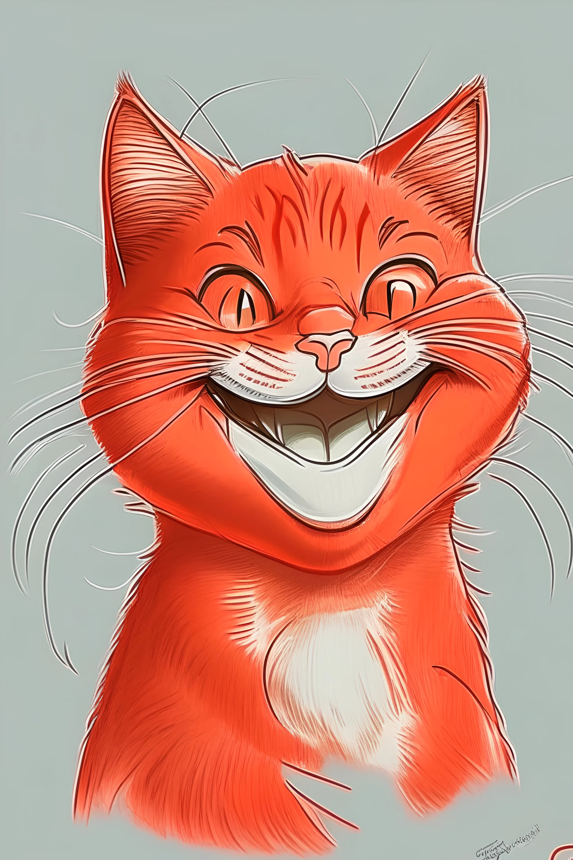 Draw a smile red cat