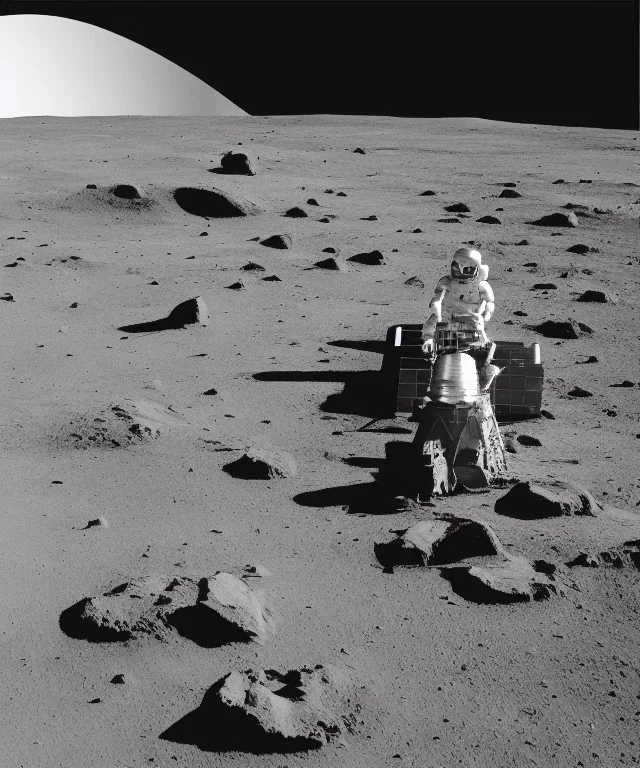 Scary robot on the lunar surface