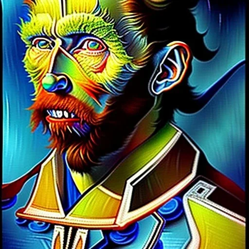 Dibujo al oleo de Optimus prime estilo Vincent van Gogh