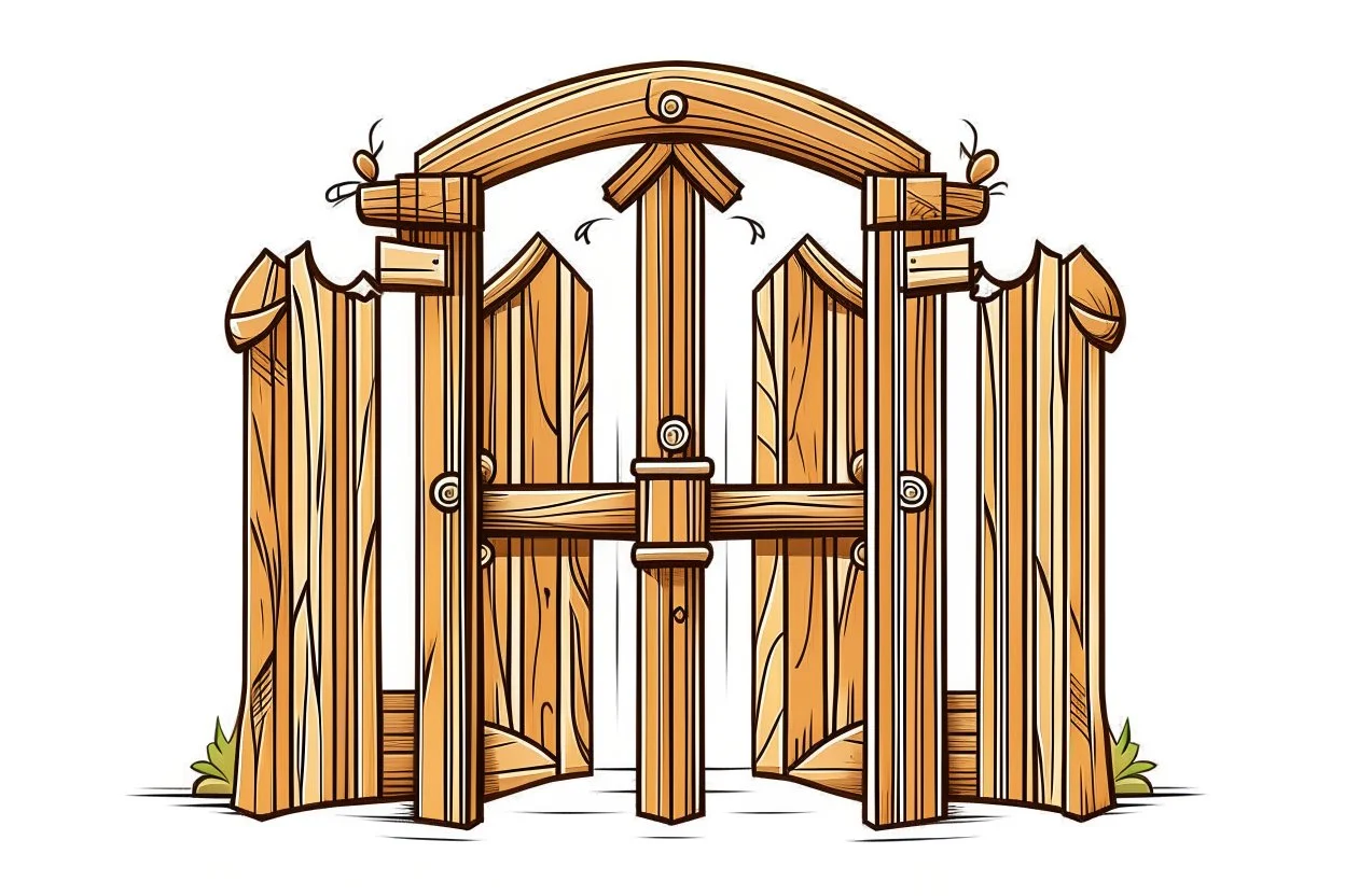 clip art logo design for wooden gates