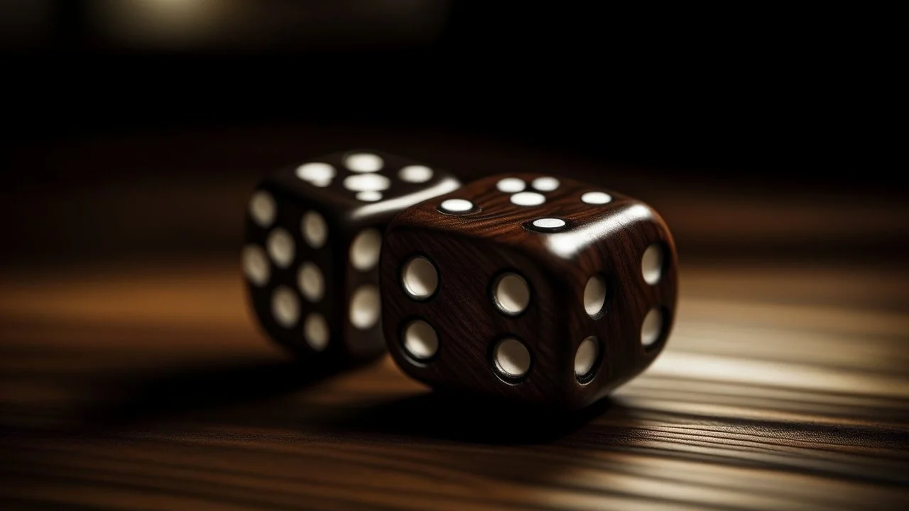 pair of dice on a pool table