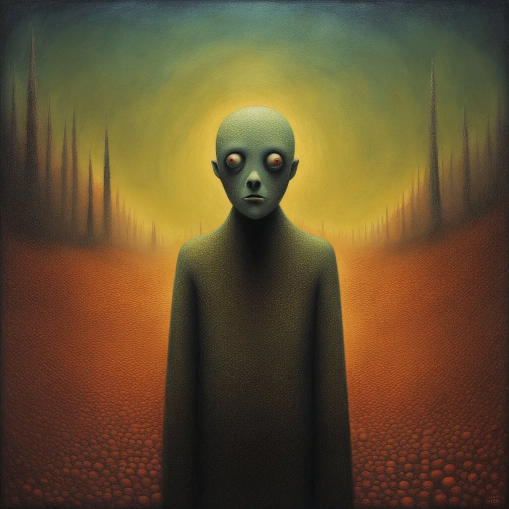 surreal abstract art, paranoid multi-level deep-seated fear of being alone, metaphoric sinister anthropomorphic interconnected weirdlings, weirdcore, max eerie, unsettling, by Matt Mahurin and Pawel Kuczynski and Graham Sutherland and Bridget Bate Tichnor, warm colors, pointillism matte oil paint