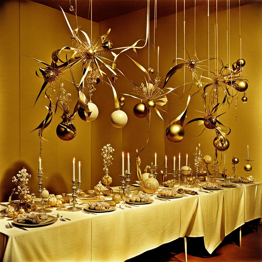 New Year's Eve party decorations designed by Salvador Dali