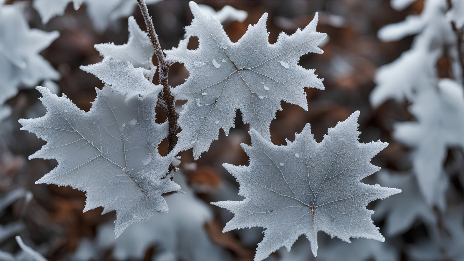 Frozen leaves