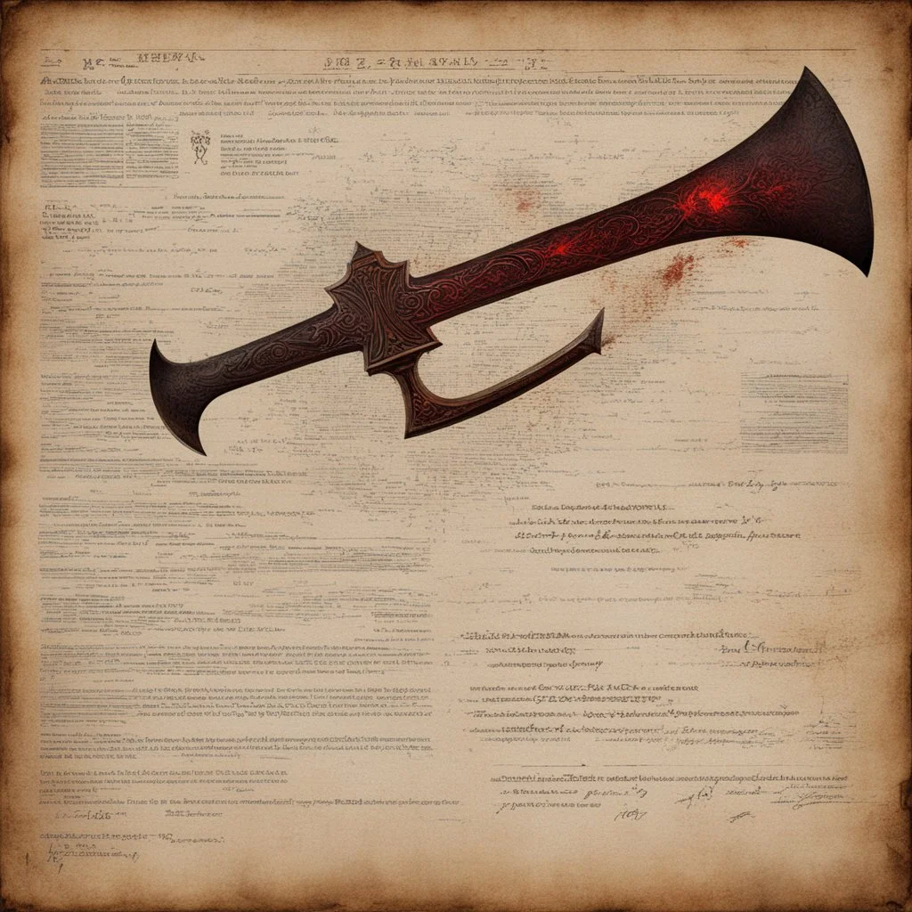 A document showing a super powerful demonic double axe of incomprehensible power.