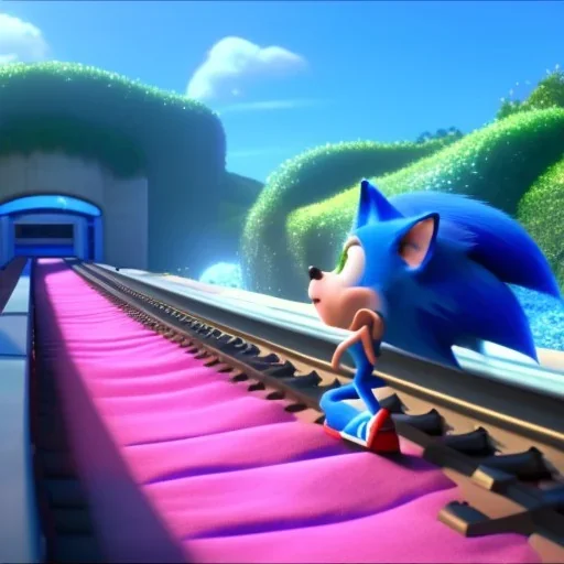 sonic races the train