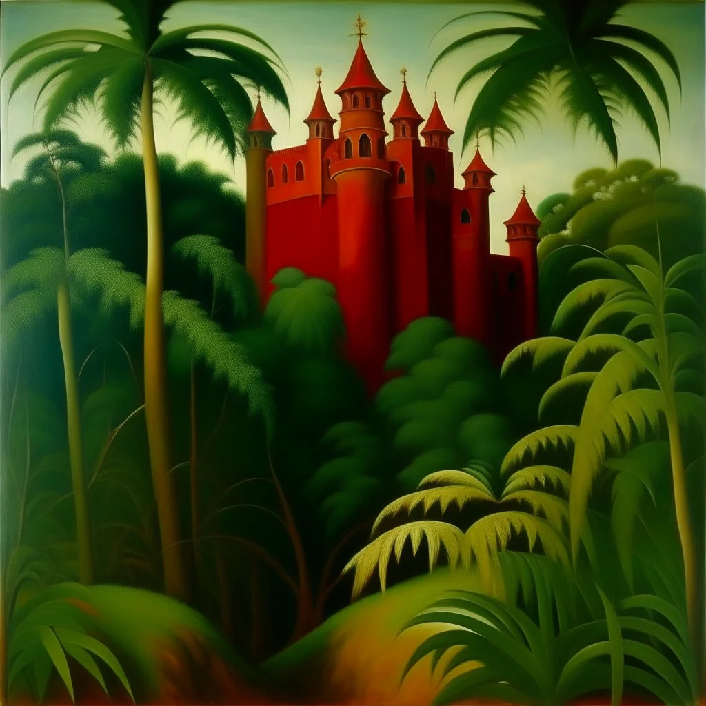 A castle in a jungle painted by Georgia O'Keeffe