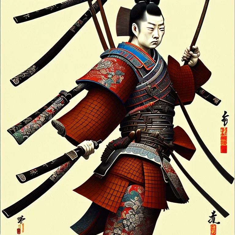 Samurai Ukiyo-e style