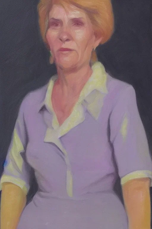 Portrait lady, full body shot, full-color long shot Style of David Burroughs Mattingly