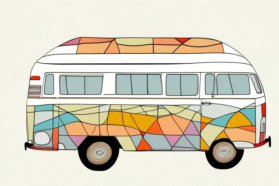 Campervan in thestyle of paul klee