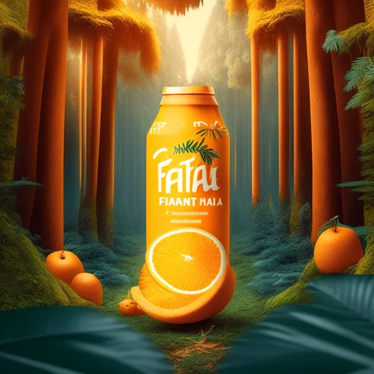 Social Media Design for a For fanta orange juice in the orange forest