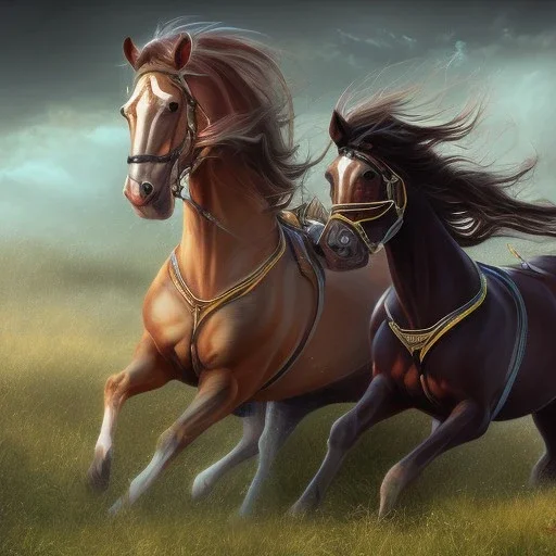  stallion fight full body field background