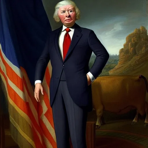 Presidential Portrait of a Cow, Suit and Tie