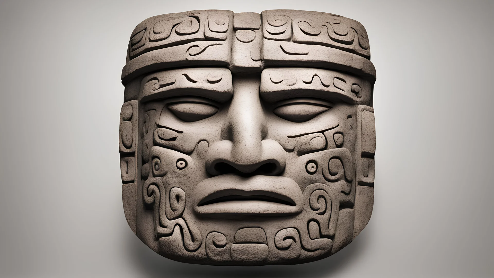 olmec stone mask without background