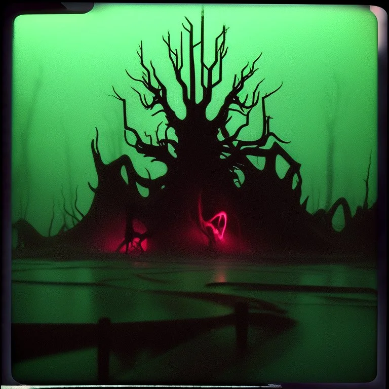 Odd dark forest creepy fog colours strong texture artistic polaroid volumetric spooky, light, Yves Tanguy, 8k 3d abstractism, person, intricate