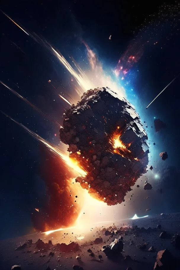 space, meteorite explosion ,