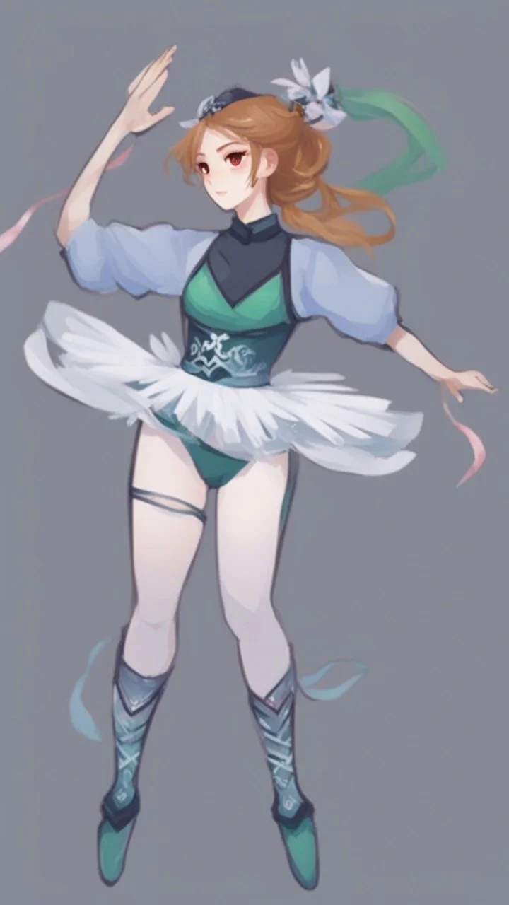 ballerina in the style of genshin impact