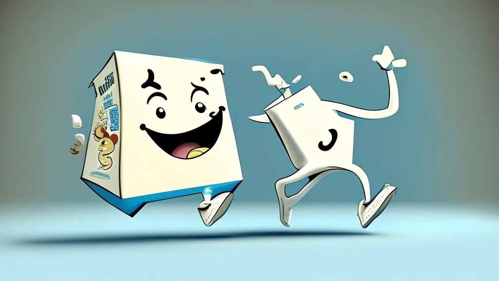 cartoon milk carton dancing