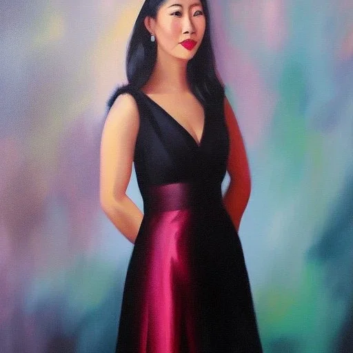 Full body portrait, painting, medium shot lady MyTwoPersonalities