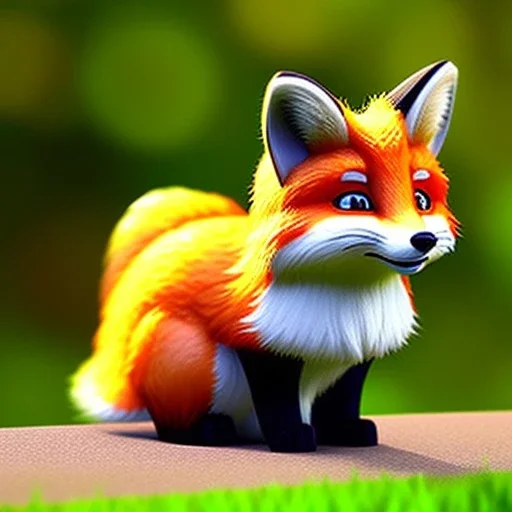 cute little Fox with big, round He lives in a purple nest in the forest and loves to go out and greet the animals he meets along the way. curious and helpful