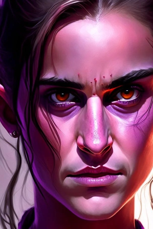 actress emma watson, purple skin