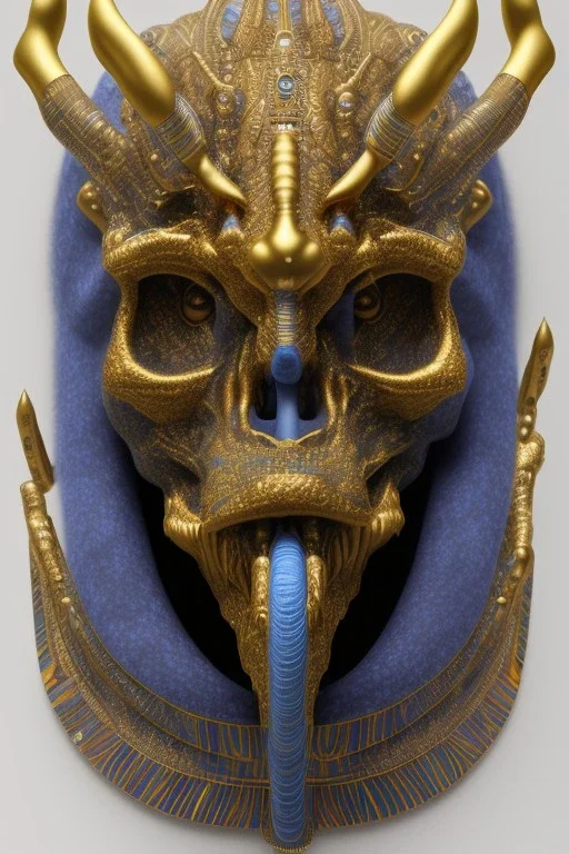 Anunnaki black male African Egyptian alien, cracks in the voodoo head, wicked, eyes, crown, Elephant, 8k, finely detailed, photo realistic, tiger turquoise skull head gold dragon space alien snow skeleton gold gorilla silver crown silver eyes