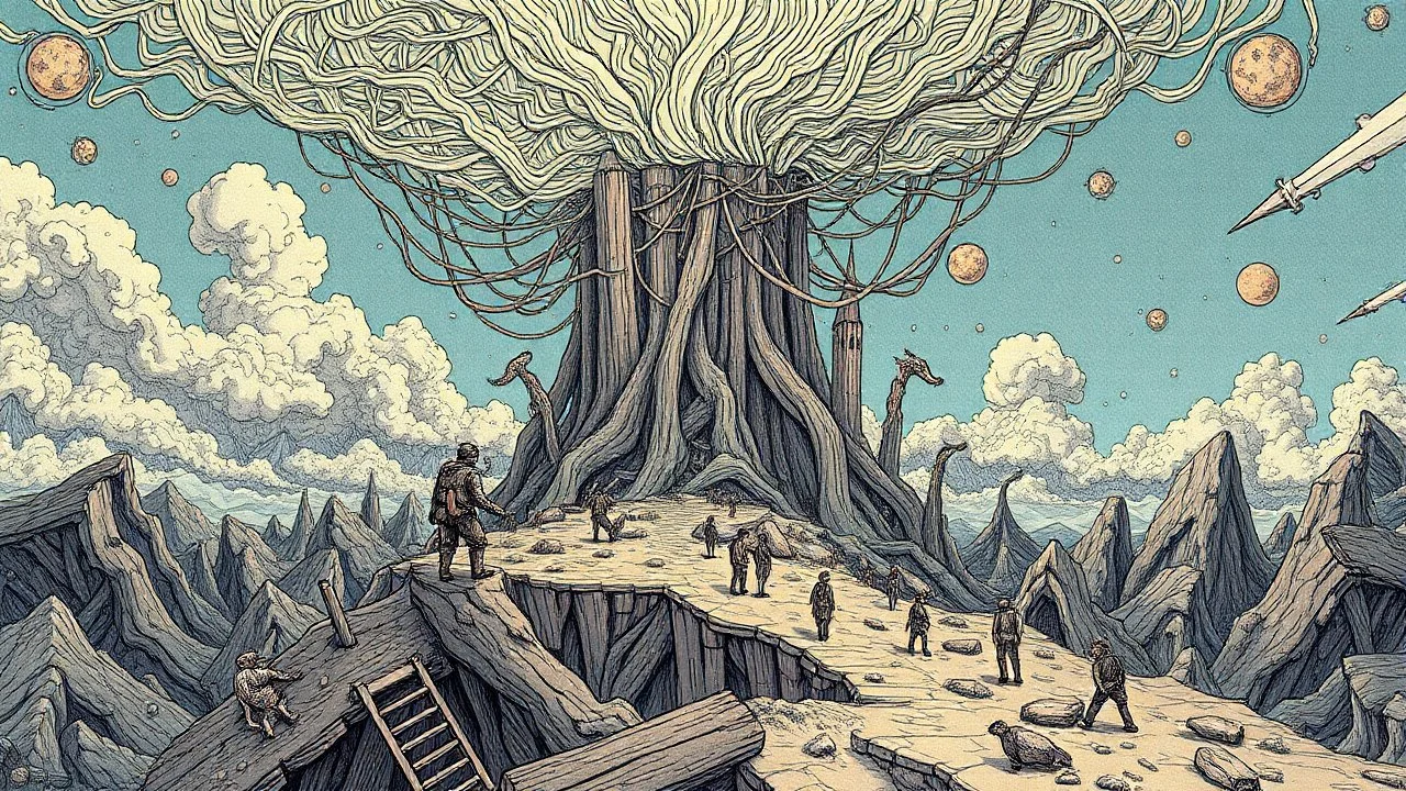 Create an image inspired by the work of Ian Miller